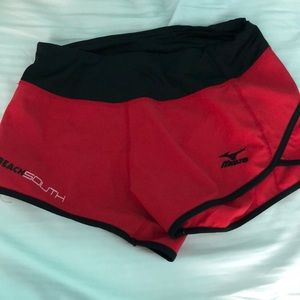 Red mizuno shorts